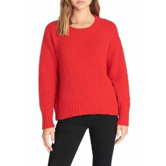 Sanctuary Pullover Teddy Sweater Top Size XL Popcorn Textured Red NWT B79 - Picture 1 of 6